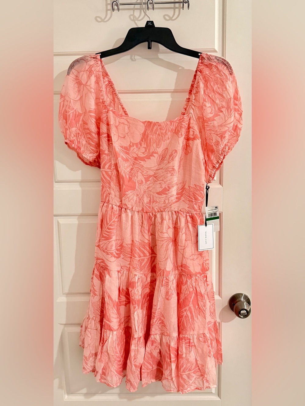 1.State Women's Floral Puff-Sleeve Fit & Flare Dress - Picture 4 of 6